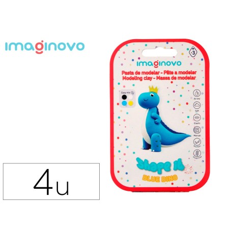 Pasta para modelar imaginovo de secado al aire set de colores surtidos con instrucciones dinosaurio azul