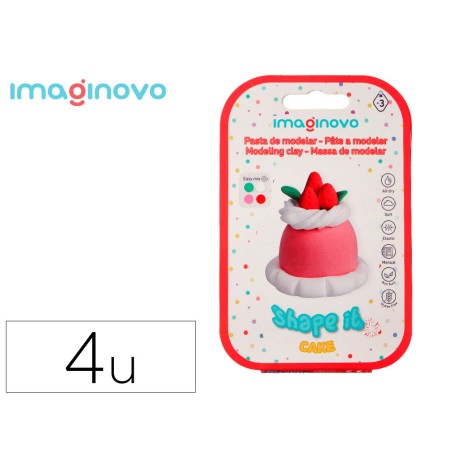 Pasta para modelar imaginovo de secado al aire set de colores surtidos con instrucciones tarta de fresa