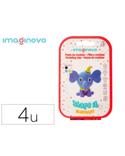 Pasta para modelar imaginovo de secado al aire set de colores surtidos con instrucciones elefante