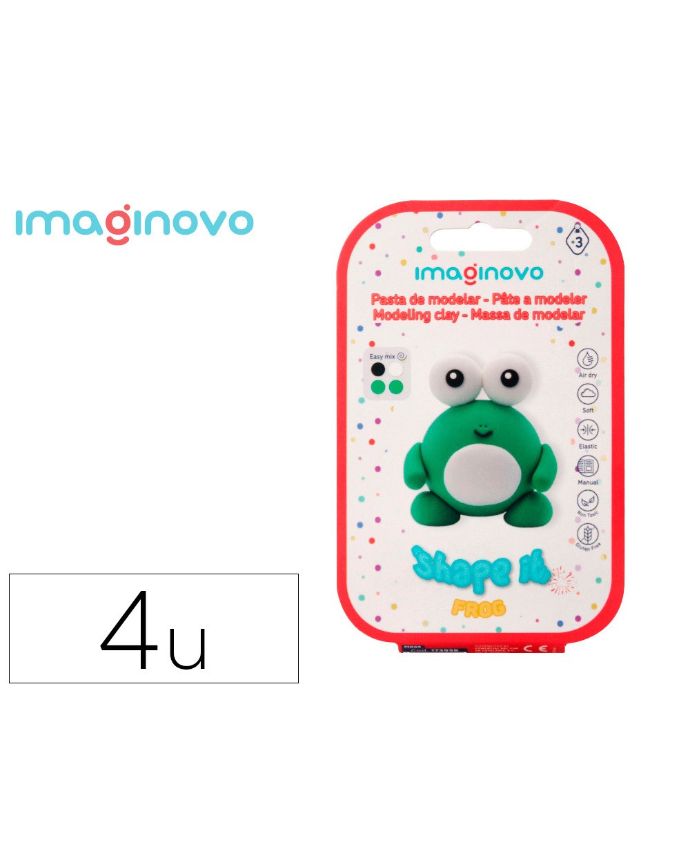Pasta para modelar imaginovo de secado al aire set de colores surtidos con instrucciones rana