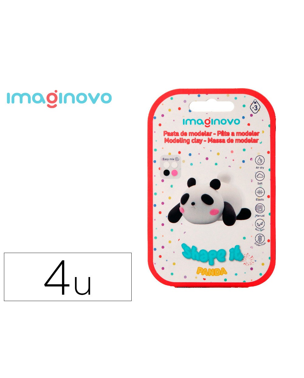 Pasta para modelar imaginovo de secado al aire set de colores surtidos con instrucciones panda