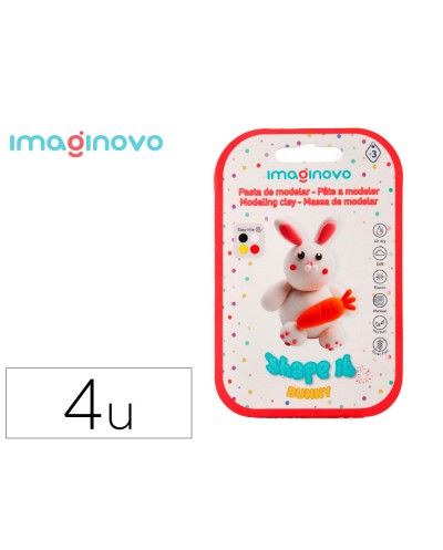 Pasta para modelar imaginovo de secado al aire set de colores surtidos con instrucciones conejito