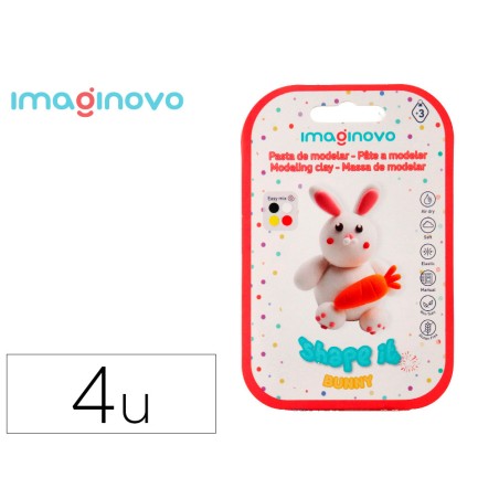 Pasta para modelar imaginovo de secado al aire set de colores surtidos con instrucciones conejito