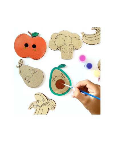 Kit para colorear vintiun fruits and vegetables