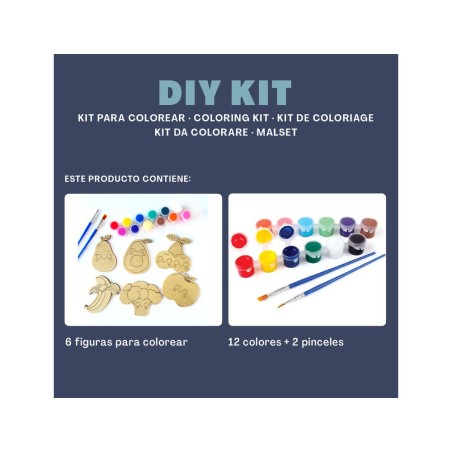 Kit para colorear vintiun fruits and vegetables