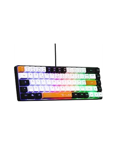 Teclado gaming the g lab keyz hydro bkwo sp semimecanico negro blanco y naranja