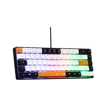 Teclado gaming the g lab keyz hydro bkwo sp semimecanico negro blanco y naranja