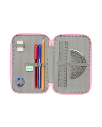 Plumier escolar safta triple 37 piezas stitch 195x125x55 mm