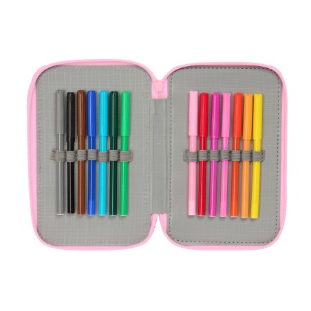 Plumier escolar safta triple 37 piezas stitch 195x125x55 mm