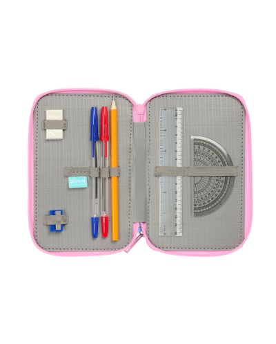 Plumier escolar safta triple 37 piezas stitch 195x125x55 mm