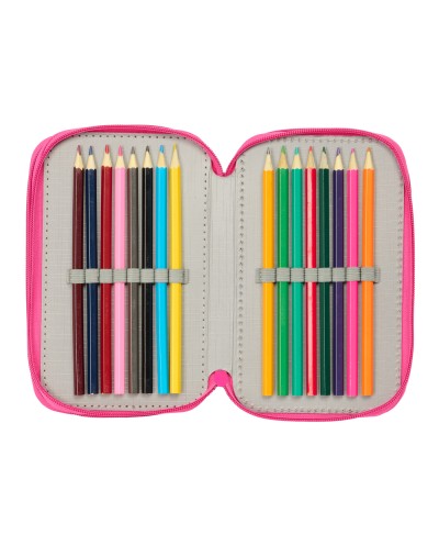 Plumier escolar safta triple 37 piezas minnie mouse 195x125x55 mm