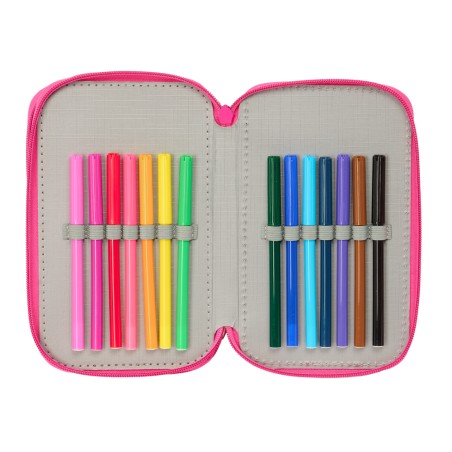 Plumier escolar safta triple 37 piezas minnie mouse 195x125x55 mm