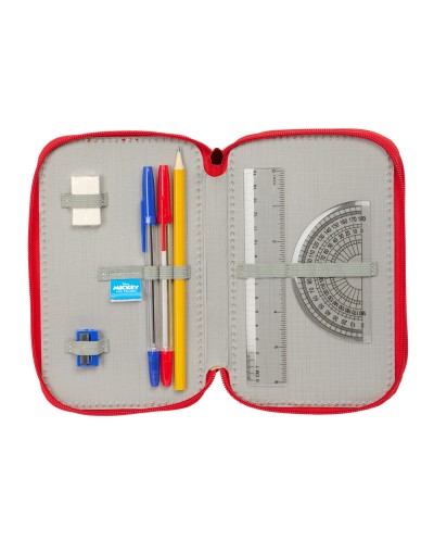 Plumier escolar safta triple 37 piezas mickey mouse 195x125x55 mm