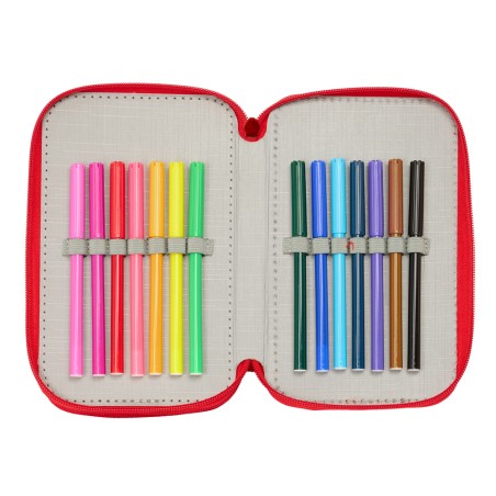 Plumier escolar safta triple 37 piezas mickey mouse 195x125x55 mm