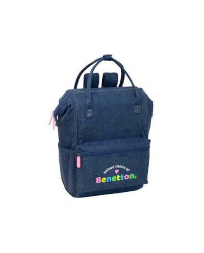 Mochila safta con asas para portatil 13 benetton denim 190x270x400 mm