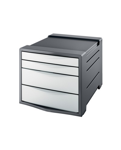 Fichero cajones sobremesa esselte europost 4 cajones color grafito blanco vivida 285x245x365 mm