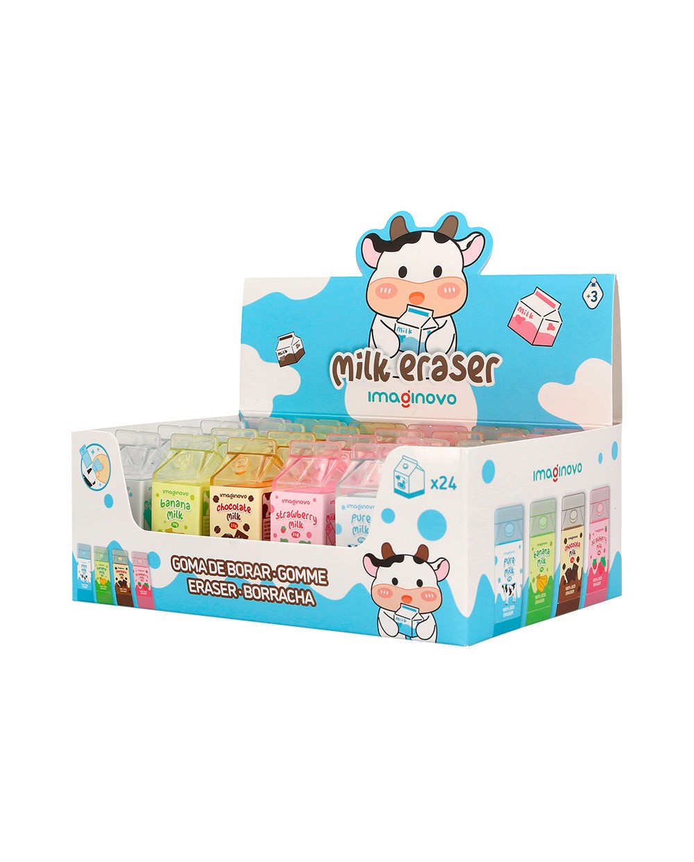 Goma de borrar imaginovo erase it batidos colores surtidos