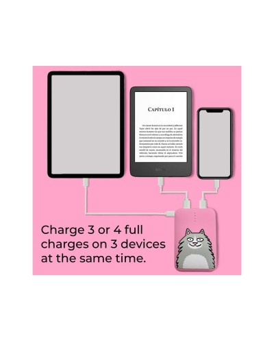 Bateria externa wondee mr wonderful 10000 mah gato rosa