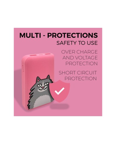 Bateria externa wondee mr wonderful 10000 mah gato rosa