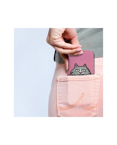 Bateria externa wondee mr wonderful 10000 mah gato rosa