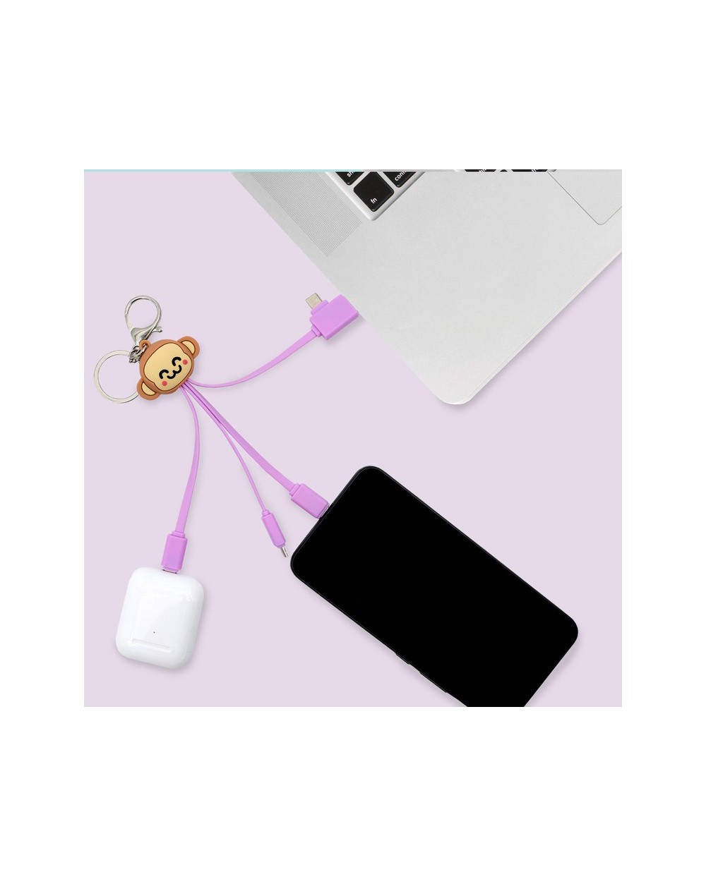 Cable de carga multiconector wondee mr wonderful mono 3 en 1