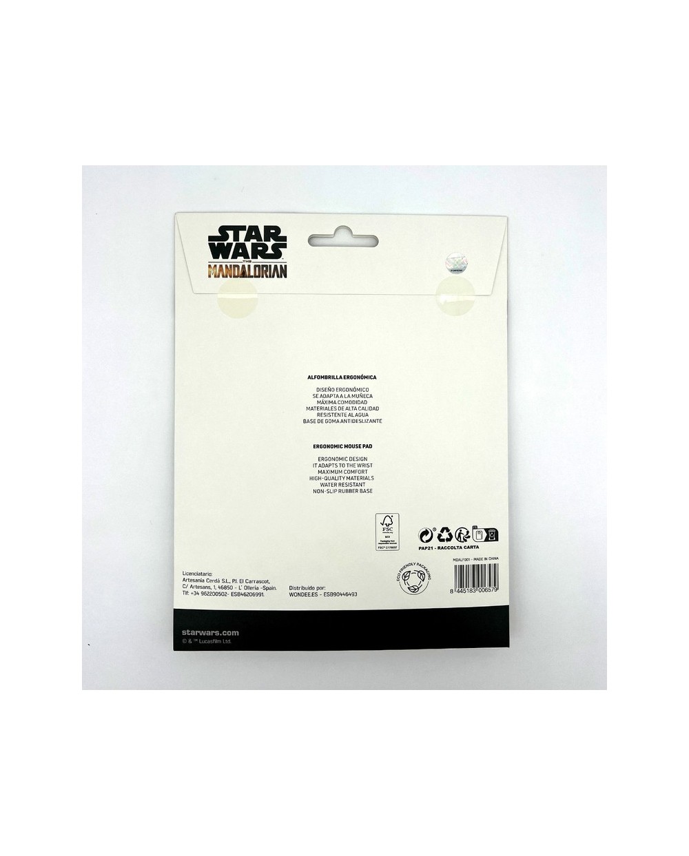 Alfombrilla para raton wondee gel ergonomica mandalorian grogu star wars