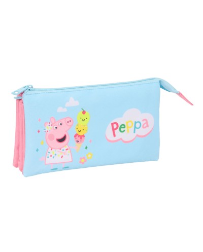 Bolso escolar portatodo safta triple peppa pig 120x220x30 mm