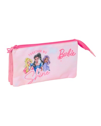 Bolso escolar portatodo safta triple barbie 120x220x30 mm