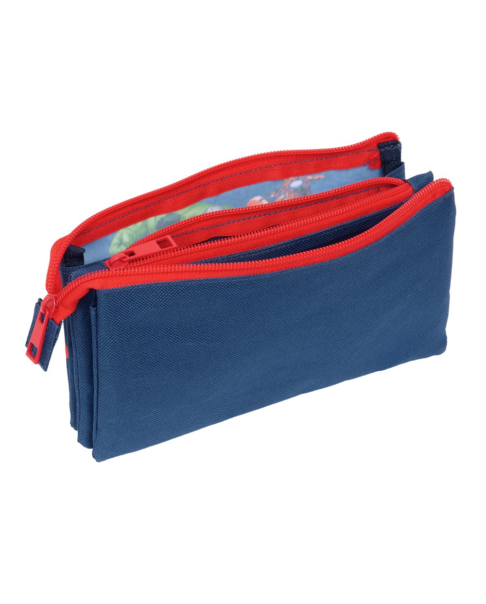 Bolso escolar portatodo safta triple avengers 120x220x30 mm