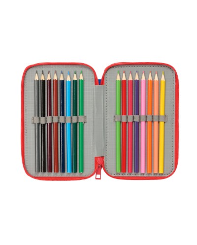 Plumier escolar safta triple 37 piezas spidey 195x125x55 mm