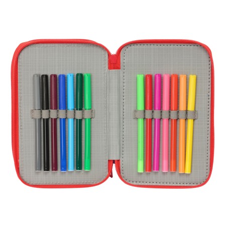 Plumier escolar safta triple 37 piezas spidey 195x125x55 mm