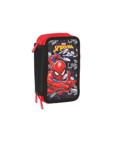 Plumier escolar safta triple 37 piezas spider man 195x125x55 mm