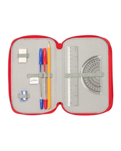 Plumier escolar safta triple 37 piezas spider man 195x125x55 mm