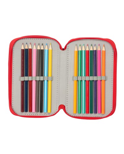 Plumier escolar safta triple 37 piezas spider man 195x125x55 mm