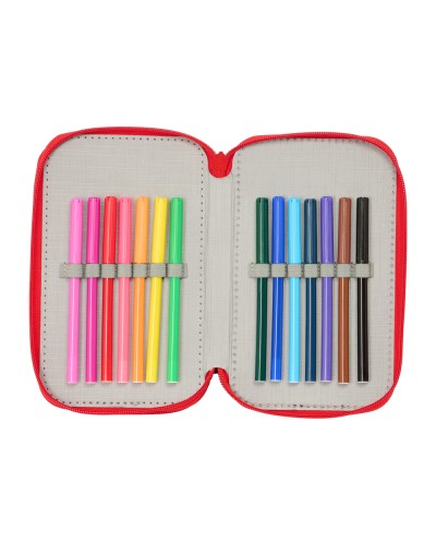 Plumier escolar safta triple 37 piezas spider man 195x125x55 mm