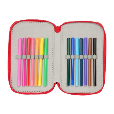 Plumier escolar safta triple 37 piezas spider man 195x125x55 mm