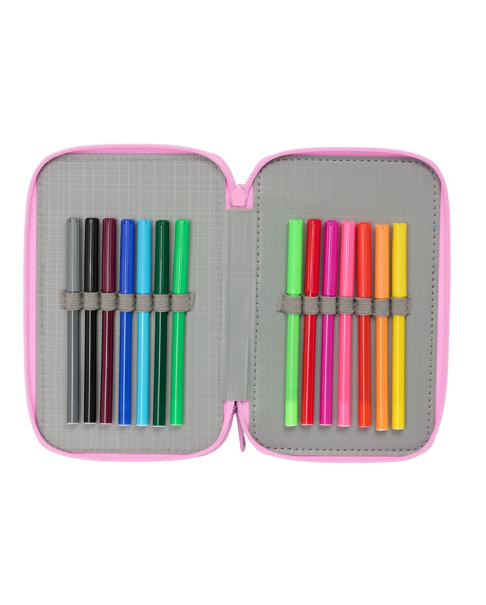 Plumier escolar safta triple 37 piezas gabby s dollhouse 195x125x55 mm