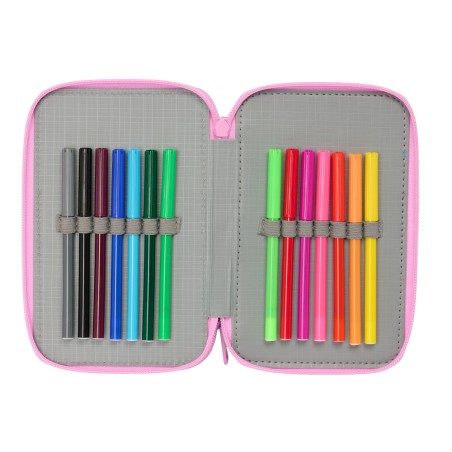 Plumier escolar safta triple 37 piezas gabby s dollhouse 195x125x55 mm