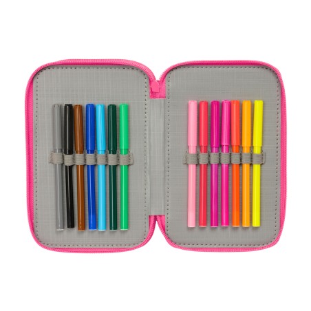 Plumier escolar safta triple 37 piezas barbie 195x125x55 mm