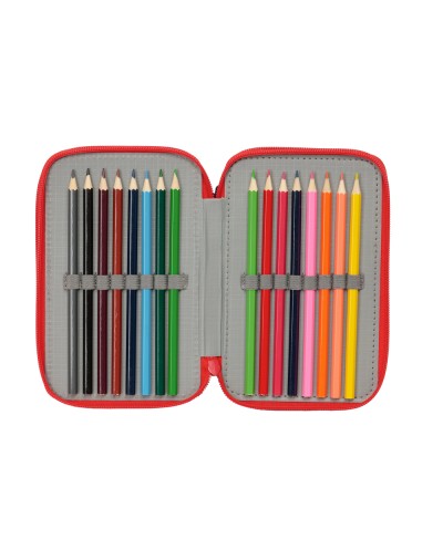 Plumier escolar safta triple 37 piezas avengers 195x125x55 mm