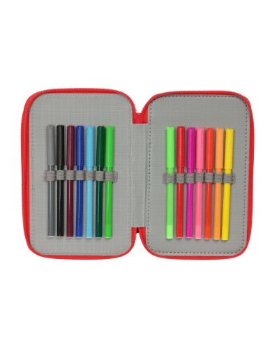 Plumier escolar safta triple 37 piezas avengers 195x125x55 mm