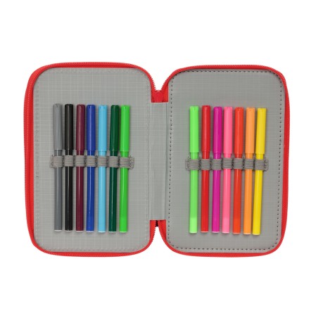 Plumier escolar safta triple 37 piezas avengers 195x125x55 mm