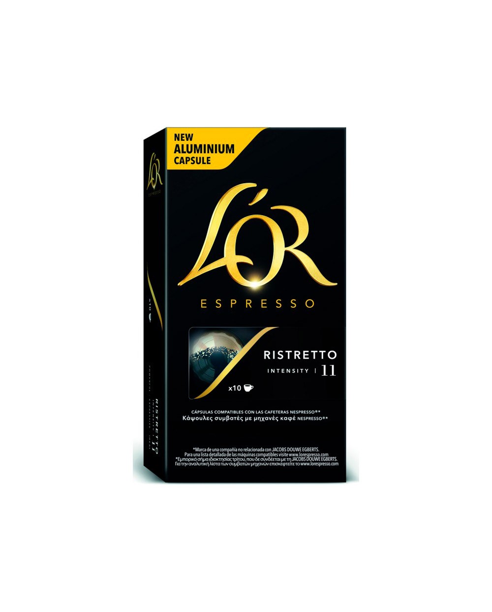 Cafe l or espresso ristretto intensidad 11 caja de 10 capsulas compatible nespresso