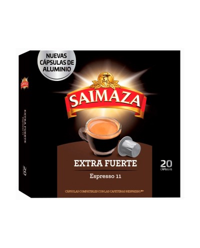 Cafe saimaza extra fuerte espresso intensidad 11 caja de 20 capsulas compatible nespresso