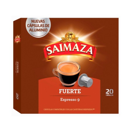 Cafe saimaza fuerte espresso intensidad 9 caja de 20 capsulas compatible nespresso