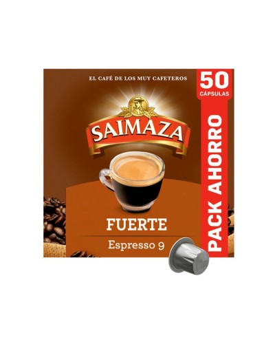 Cafe saimaza fuerte espresso intensidad 9 caja de 50 capsulas compatible nespresso
