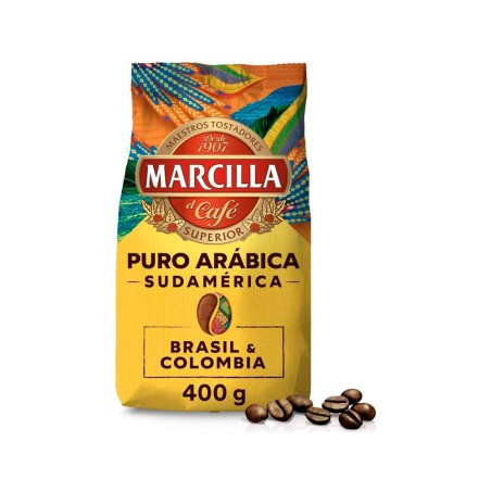 Cafe en grano marcilla superior puro arabica sudamerica brasilcolombia paquete de 400 gr