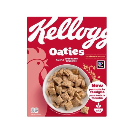 Cereales de desayuno kellogg oaties avena crujiente caja de 360 gr