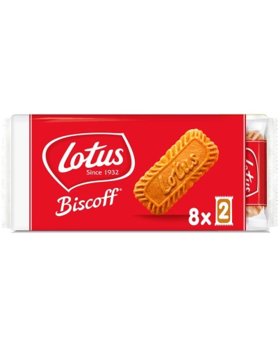 Galletas lotus biscoff caramelizadas pack de 8 bolsas de 2 unidades 124 gr