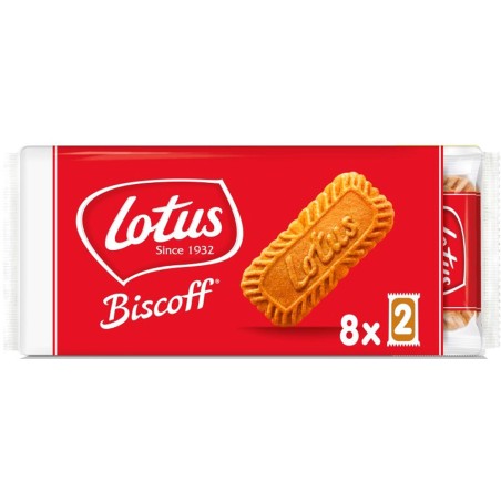 Galletas lotus biscoff caramelizadas pack de 8 bolsas de 2 unidades 124 gr